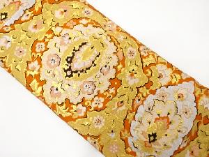 アンティーク　花更紗模様織り出し袋帯（材料）